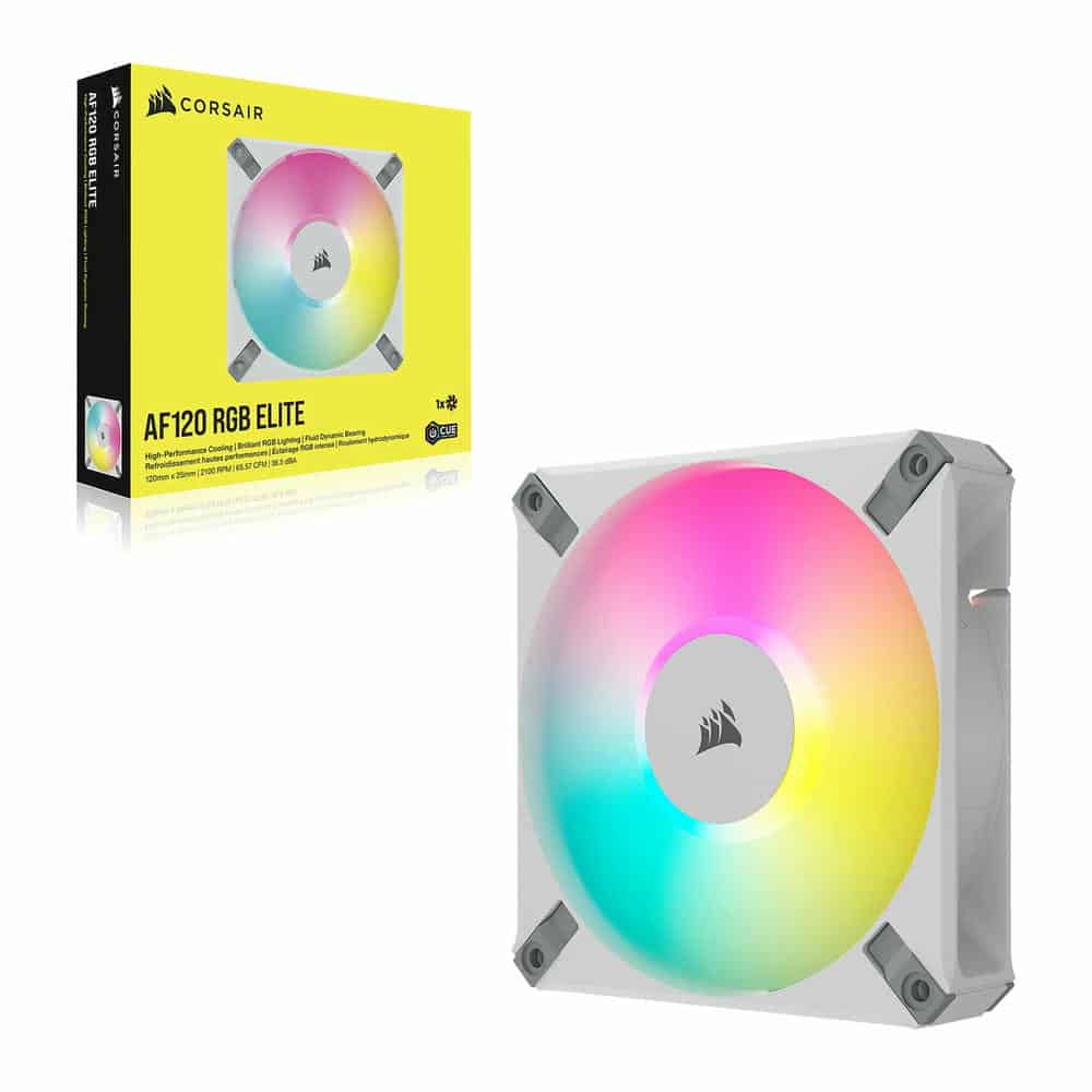 (image for) Corsair iCUE AF120 RGB ELITE White 120mm 1 Fan Expansion Pack